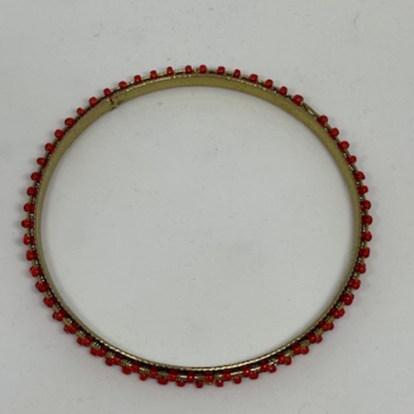 Set of 6 Red Stone and Gold Bangle Bracelets - Picture 4 of 4